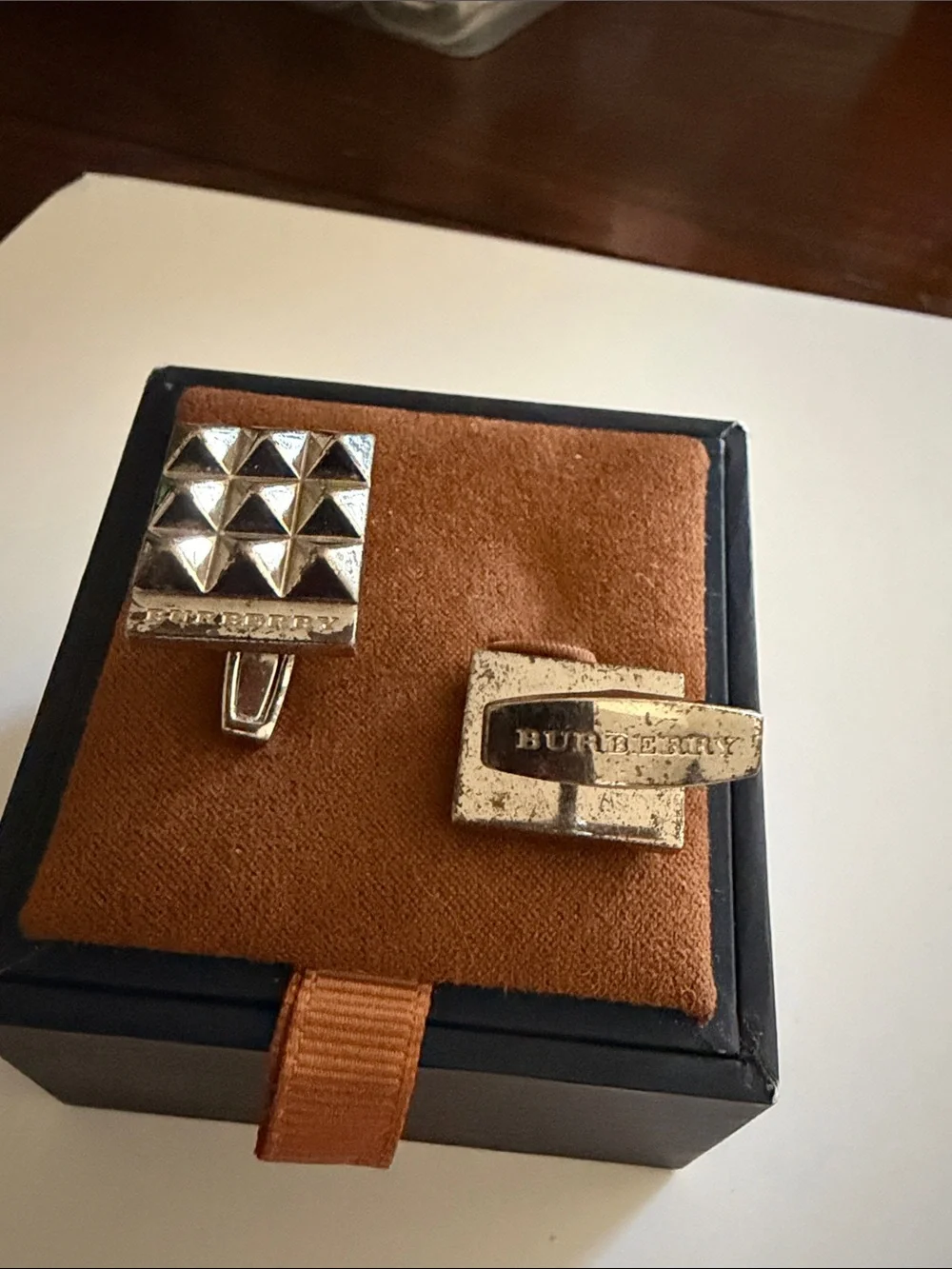 Burberry Gold Pyramid Stud Cufflinks box not included